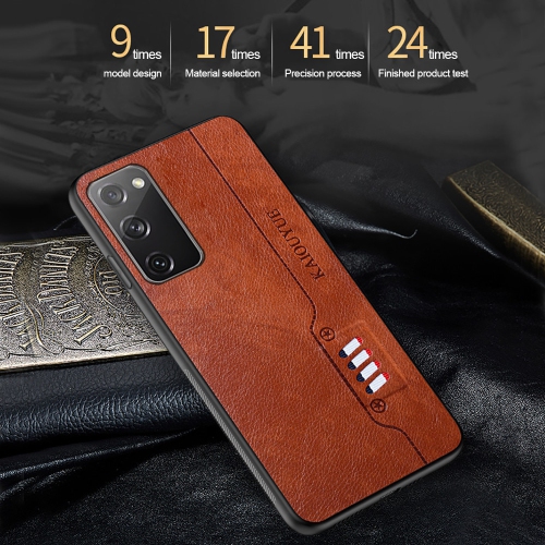 TEDLIN  Leather Texture Slim Soft Silicone Shockproof Case Anti-Scratch Protective Cover for Samsung Galaxy S20 Ultra -Brown