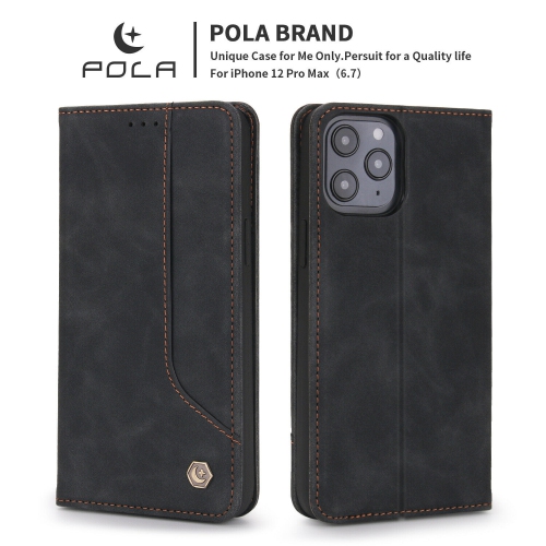 POLA Wallet Case Premium PU Flip Leather Kickstand with Card Holder Strong Magnetic Case Drop Protection Shockproof Cover Suitable for iPhone 13