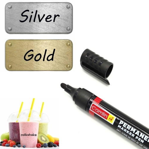 Black Permanent Marker Pens 5 Count Oil Based Marker Pen, Medium Tip, Waterproof & Quick Dry, for Office, Art projects, Rock Painting, Ceramic,