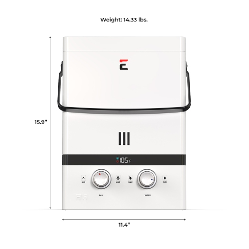 Chauffe-eau instantané extérieur portatif de 37,5 000 BTU Luxé d’Eccotemp 1.5 GPM