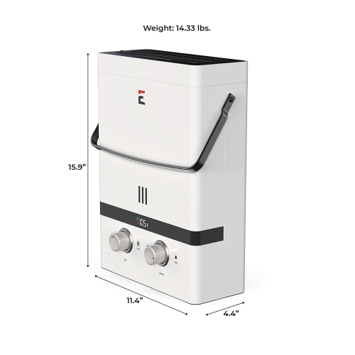 Chauffe-eau instantané extérieur portatif de 37,5 000 BTU Luxé d’Eccotemp 1.5 GPM