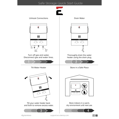 Chauffe-eau instantané extérieur portatif de 37,5 000 BTU Luxé d’Eccotemp 1.5 GPM