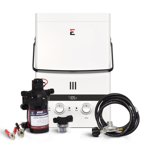 ECCOTEMP  Luxé 1.85 Gpm Portable Outdoor Tankless Water Heater W/ Eccoflo Diaphragm 12V Pump And Strainer