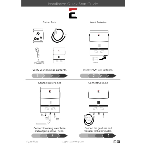 Eccotemp Luxé 1.85 GPM 52K BTU Portable Outdoor Tankless Water Heater