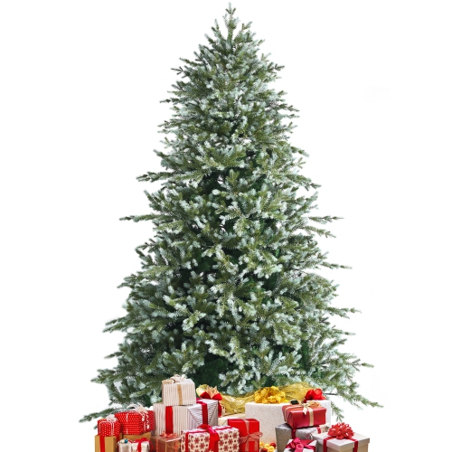 Costway 8ft Hinged Artificial Christmas Spruce Tree w/ 1658 Mixed PE & PVC Tips