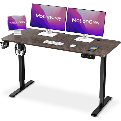 MotionGrey Standing Desk Height Adjustable Electric Motor Sit to Stand Desk Computer for Home and Office - Black Frame - Only at Best Buy