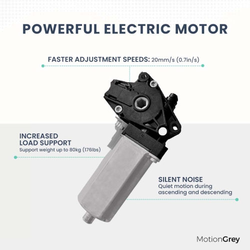MotionGrey Ergo2 - Adjustable Electric Standing Desk with Memory Settings - 55" x 24" Dark Brown Top Black Frame - Ergonomic Desk for Home and Office