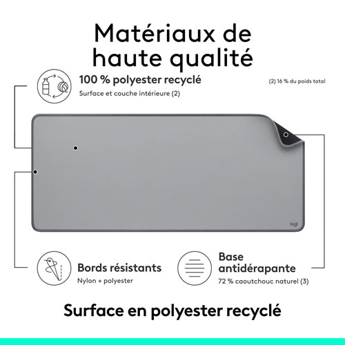 Logitech Studio Desk Mat - Mid Grey