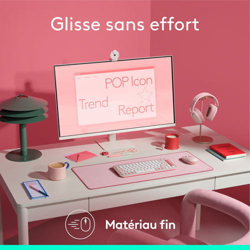 Tapis de bureau Studio de Logitech - Rose foncé