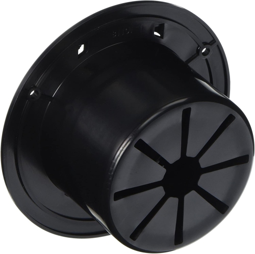RV Designer B113 Round Deluxe Cable Hatch - Black, 5.2" x 2.6"