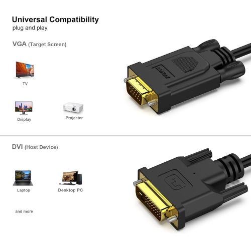 BENFEI Active DVI-D to VGA Adapter, Male to Female, DVI-D 24+1 to VGA