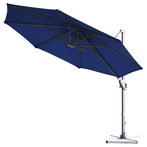 Costway 11ft Patio Offset Umbrella Cantilever Rotation Aluminum Tilt Cross Base