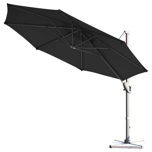 Costway 11ft Patio Offset Umbrella Cantilever Rotation Aluminum Tilt Cross Base