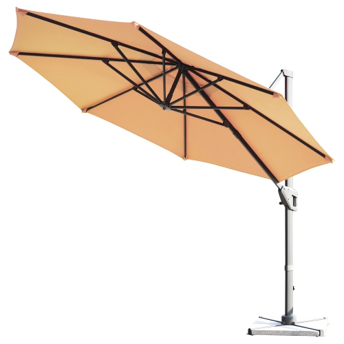 Costway 11ft Patio Offset Umbrella Cantilever Rotation Aluminum Tilt Cross Base