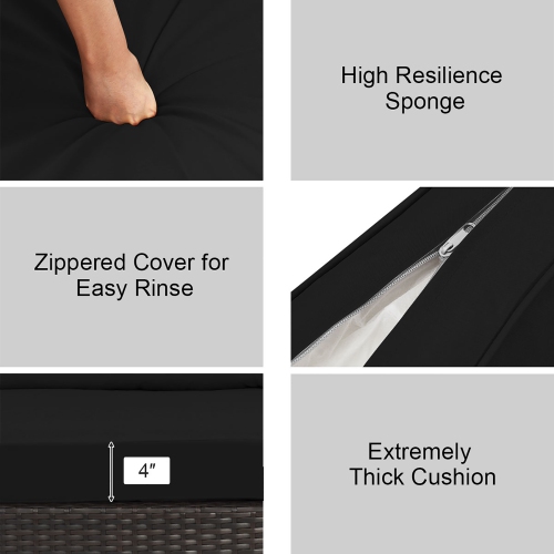 Costway 6PCS Outdoor Patio Rattan Furniture Set Cushioned Sectional Sofa