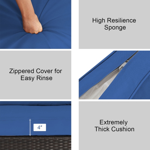 Costway 6PCS Outdoor Patio Rattan Furniture Set Cushioned Sectional Sofa