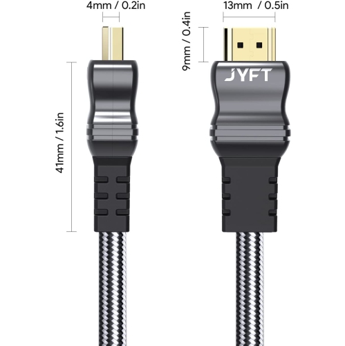 HDMI Cable 6ft JYFT - 28AWG Tinned Copper, 4K @ 60Hz, Premium HDMI 2.0b, Ethernet & Audio Return, Video 4K 2016P Ultra HD(UHD), 1080P 3D, Blue-ray, Support Apple TV, Xbox, PS3, PS4, HDTV, 1Pack