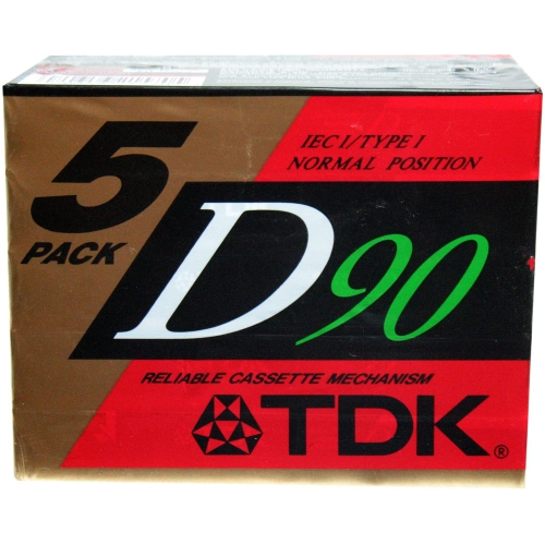 TDK Dynamic Performance D90 High Output IEC I / Type I 5 Pack Audio
