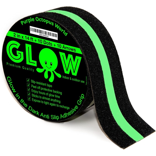 Anti-Slip Glow in The Dark Grip Tape - Non-Slip Adhesive Grip for Slippery  Suerfaces, Stairs, Rails, Steps, Gaffers, Tread, T