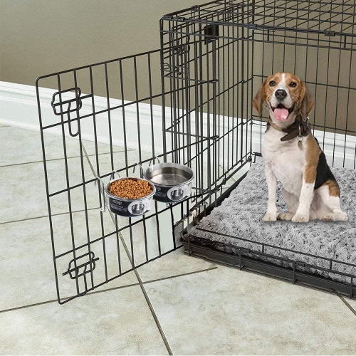 Hanging Pet Bowl, Dog Crate Bowl Dog Kennel Bowl 3 Size 2 Pack Non Spill Stainless  Steel Food Water Bowls Bunny Feeder with Hook for Dogs Cats in Crate Cage  Kennel 