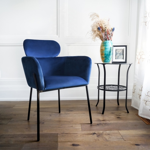 Hanner Blue Velvet Dining Chair Set Of, Best Velvet Dining Chairs
