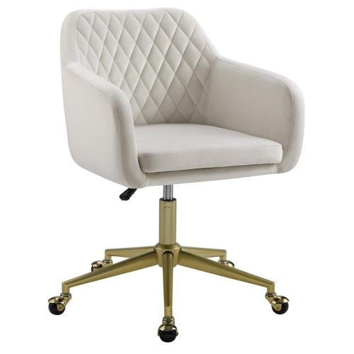 LINON HOME DECOR  Linon Lyla Upholstered Quilted Office Chair In Off In White