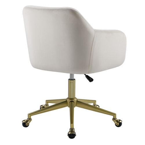 Linon Lyla Upholstered Quilted Office Chair in Off White