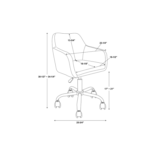 Riverbay Furniture Sherpa Metal Upholstered Office Chair in Chrome