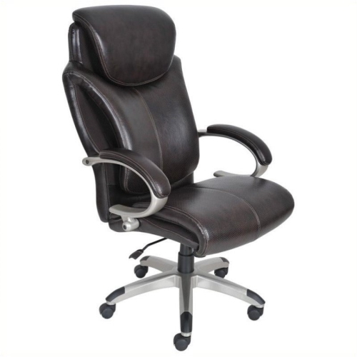 SCRANTON & CO  Executive Office Chair In Brown Bonded Leather