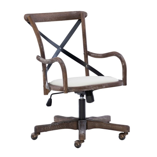 Linon Dudley Adjustable Swivel Cafe Office Chair in Brown
