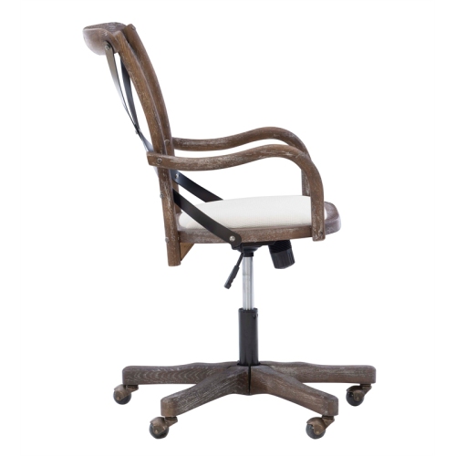Linon Dudley Adjustable Swivel Cafe Office Chair in Brown
