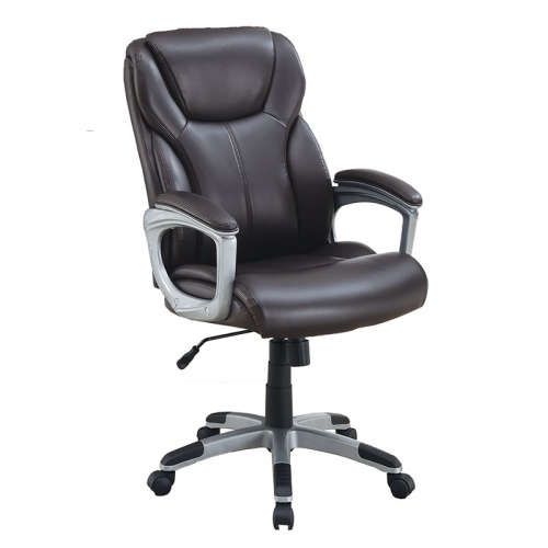 POUNDEX  Furniture Executive Office Chair In Brown Faux Leather