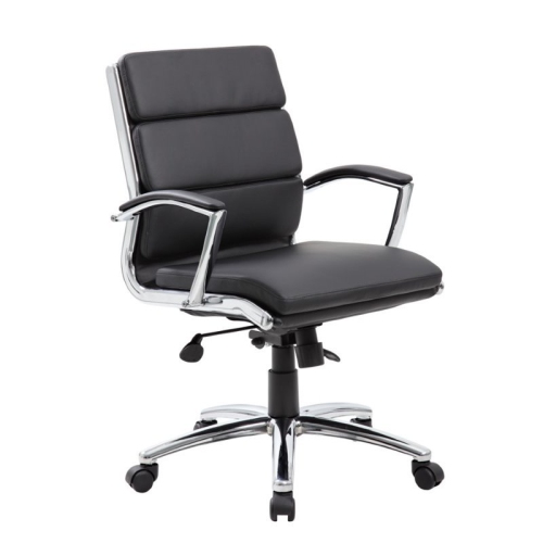 Scranton & Co CaressoftPlus Executive Mid-Back Chair in Black