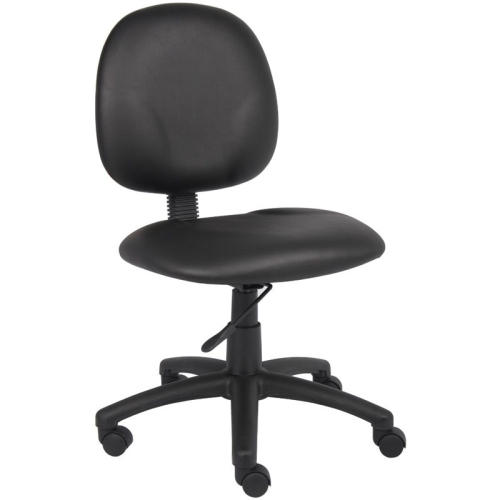Boss Office Faux Leather Upholstered Wide Seat Office Swivel Chair in Black