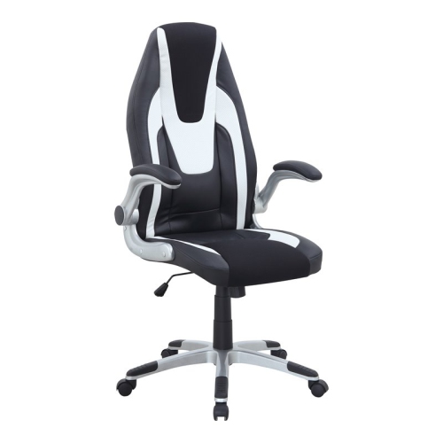 MILAN  50.8" Steel/pu Ergonomic Adjustable Computer Chair In In Black