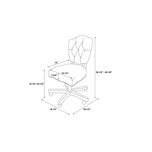 Linon Kelsey Wood Upholstered Swivel Office Chair in Beige