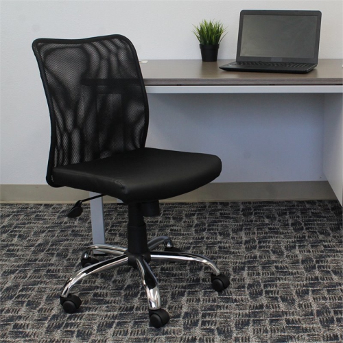 Scranton & Co Mesh Back Swivel Task Chair in Black