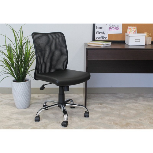 Scranton & Co Mesh Back Swivel Task Chair in Black