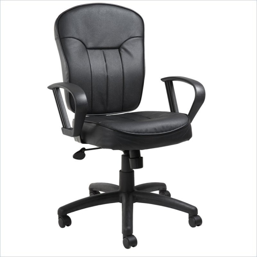 SCRANTON & CO  Contemporary Leather Task Chair With Loop Arms In In Black
