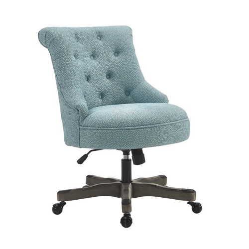 Scranton & Co Swivel Fabric Upholstered Office Chair in Light Blue