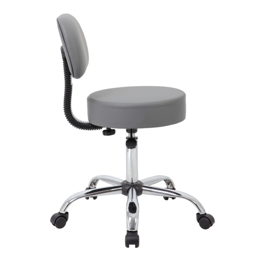 Boss Office Caresoft Medical Lab Rolling Stool with Back