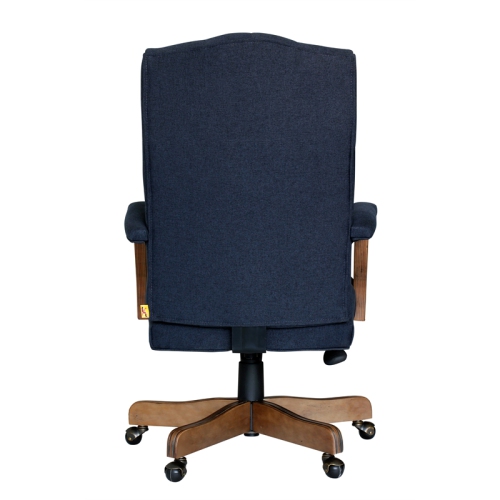 Boss Office Traditional Executive Chair in Denim Blue Linen