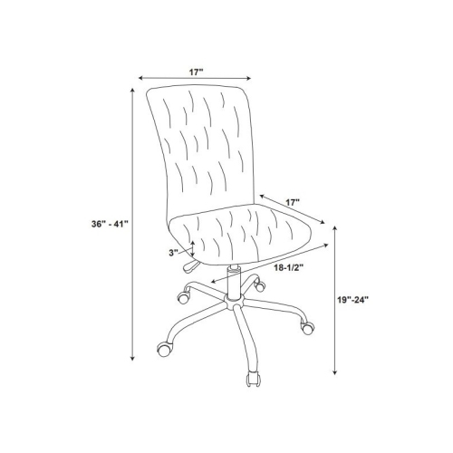 Riverbay Furniture Faux Fur Upholstered Armless Office Chair in Blush Pink