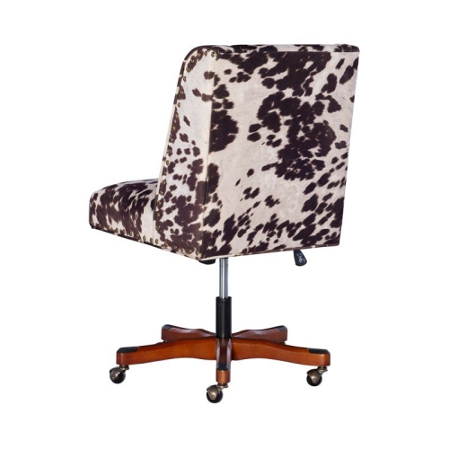 Riverbay Furniture Armless Upholstered Office Chair in Udder Madness Milk