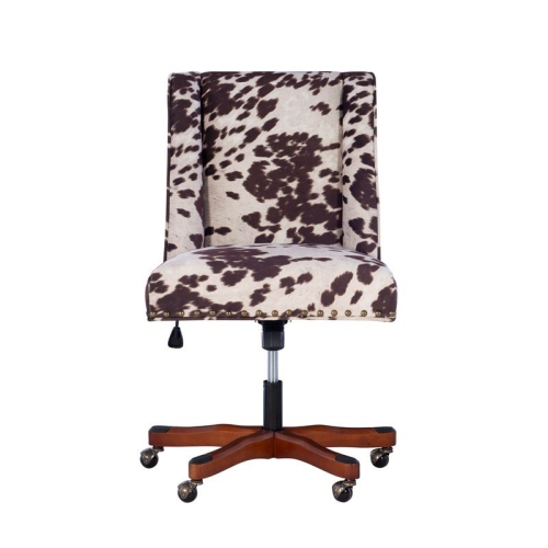 Riverbay Furniture Armless Upholstered Office Chair in Udder Madness Milk