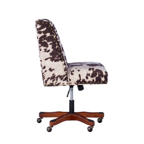 Riverbay Furniture Armless Upholstered Office Chair in Udder Madness Milk