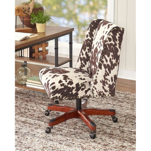 Riverbay Furniture Armless Upholstered Office Chair in Udder Madness Milk