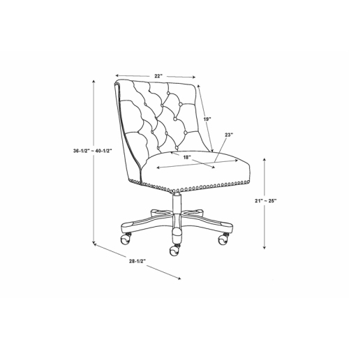 Linon Dixie Wood Upholstered Office Chair in Natural Beige