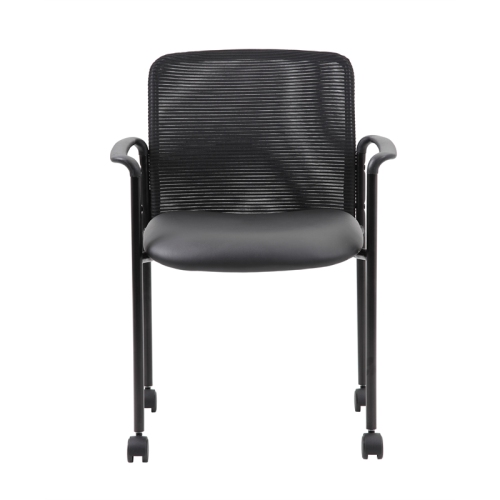 Boss – Fauteuil d’invité en filet avec roulettes, noir