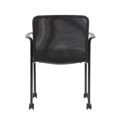 Boss – Fauteuil d’invité en filet avec roulettes, noir